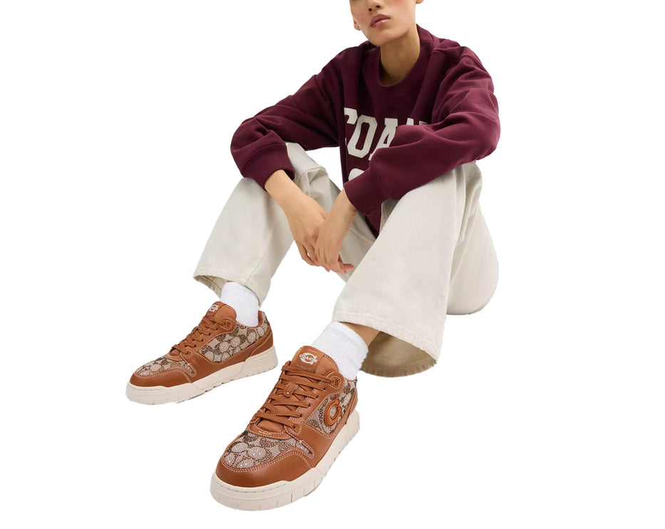 Coach Women's Soho Sneaker In Crystal Signature Jacquard Cocoa/Burnished Amber