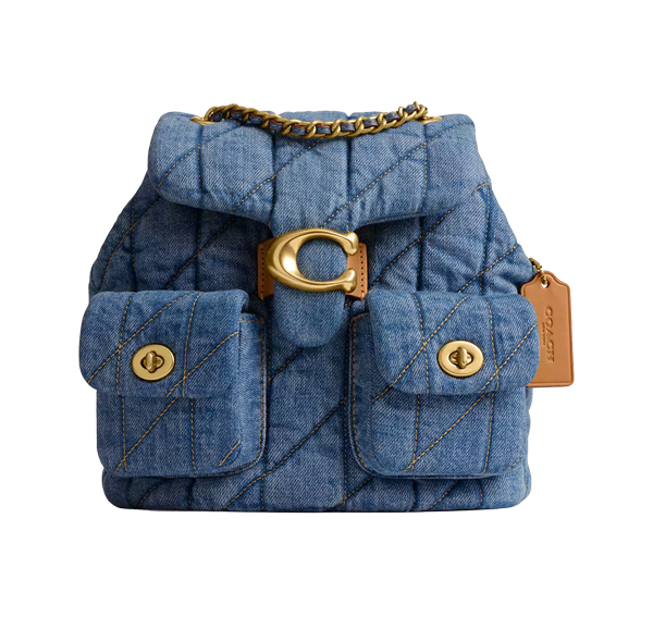 Coach Women's Tabby Backpack With Quilting Brass/Indigo