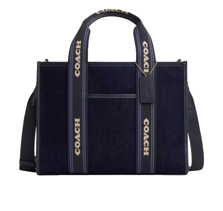 Coach Women's Smith Tote Bag In Regenerative Cotton Denim/Gold