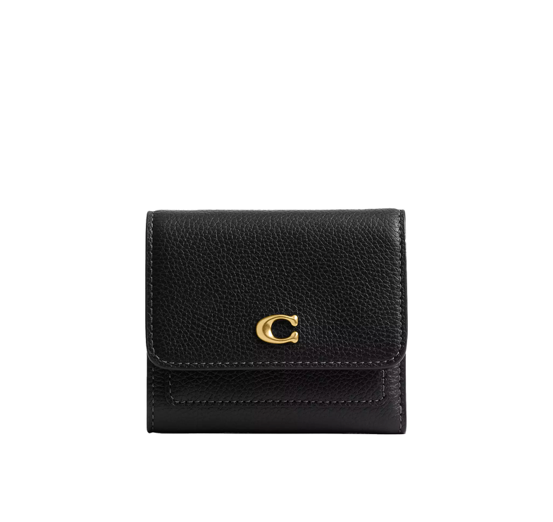 Coach Women's Mila Small Flap Wallet Brass/Black