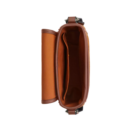 Coach Unisex Lucas Crossbody Bag In Signature Suede Qb/Caramel Sable