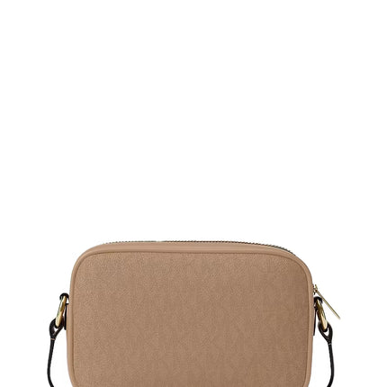 Michael Kors Women's Jet Set Small Signature Logo Camera Crossbody Bag Camel