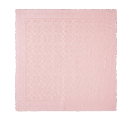 Coach Women's Signature Oversized Square Scarf Dusty Pink