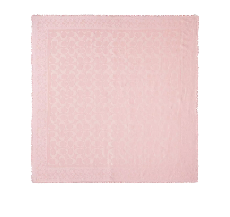 Coach Women's Signature Oversized Square Scarf Dusty Pink