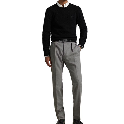 Polo Ralph Lauren Men's Cable-Knit Wool-Cashmere Sweater Polo Black