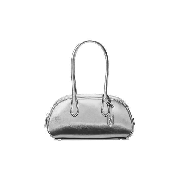 Michael Kors Women's Lulu Small Metallic Leather Satchel Silver