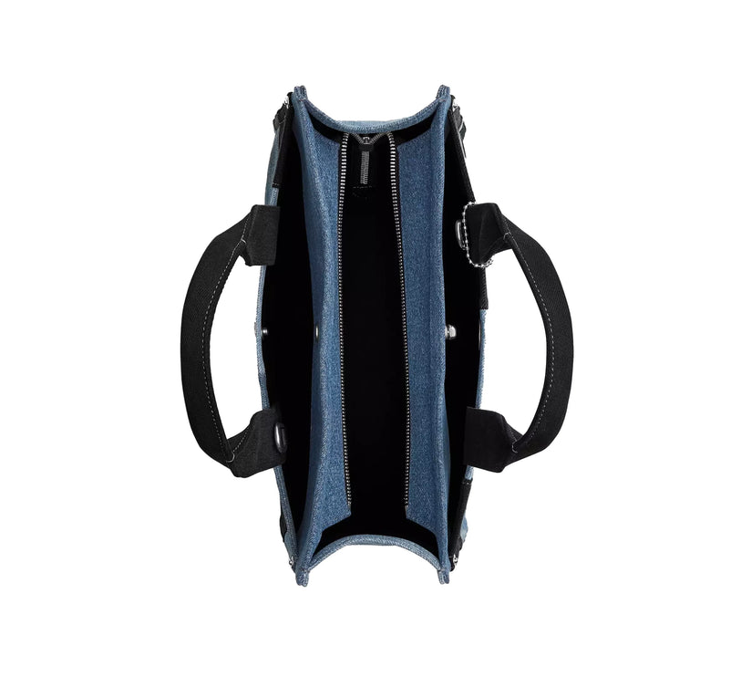 Coach Women's Cargo Tote Bag With Patchwork Silver/Denim Multi