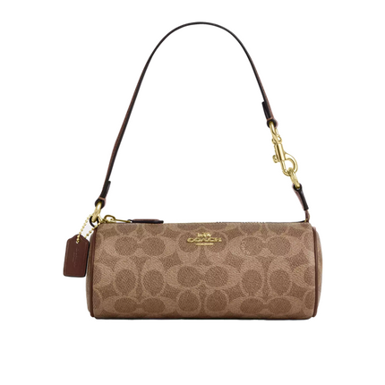 Coach Women's Nolita Barrel Bag In Signature Canvas Gold/Tan/Brown