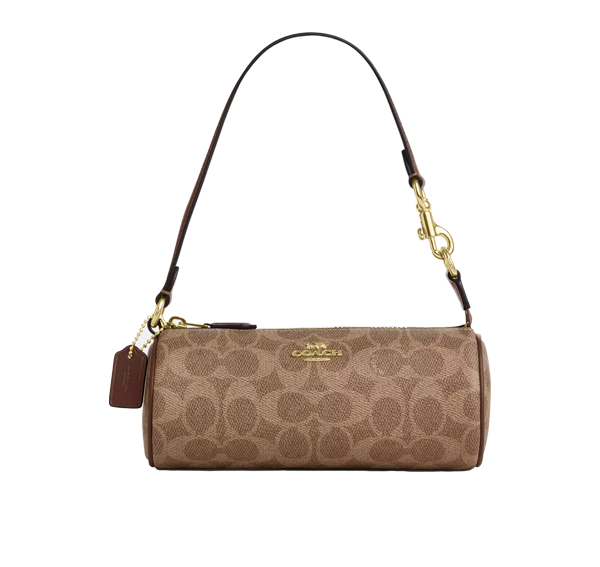 Coach Women's Nolita Barrel Bag In Signature Canvas Gold/Tan/Brown