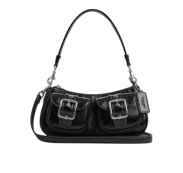 Coach Women's Ashton Bag Glazed Leather Black/Silver