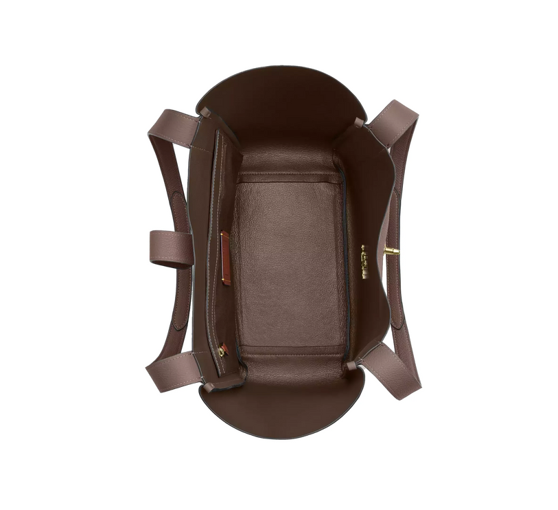 Coach Women's Hadley Turnlock Tote Bag Gold/Dark Stone