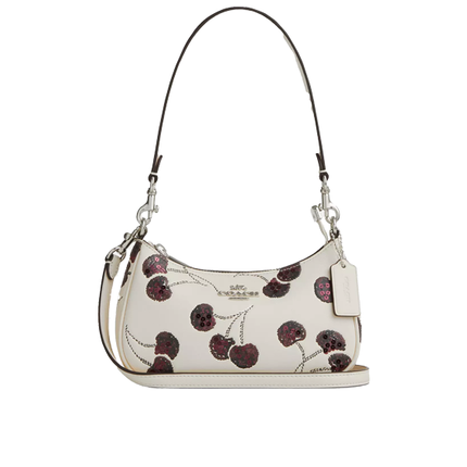 Coach Women's Teri Mini Crossbody Bag With Cherry Print White/Silver