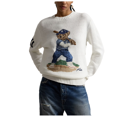 Polo Ralph Lauren Men's Polo Ralph Lauren Yankees Bear Sweater Deckwash White Combo