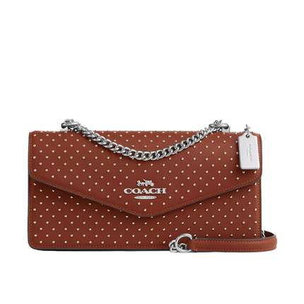 Coach Women's Klare Envelope Crossbody Bag With Rivets Smooth Leather/Silver