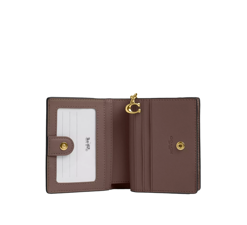 Coach Women's Snap Wallet Gold/Dark Stone
