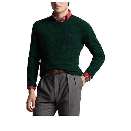 Polo Ralph Lauren Men's Cable-Knit Wool-Cashmere Sweater Moss Agate
