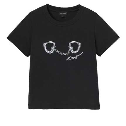 Marc Jacobs Women's Heart Handcuff Slim Tee Black