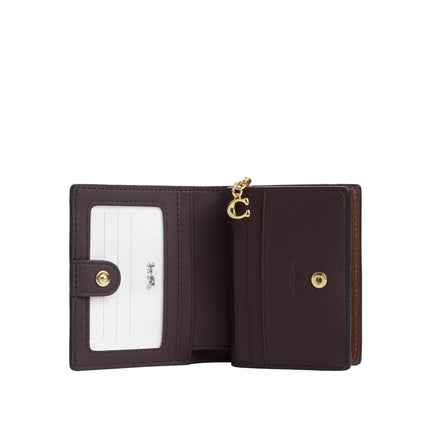 Coach Women's Snap Wallet In Signature Canvas Gold/Tan/Brown