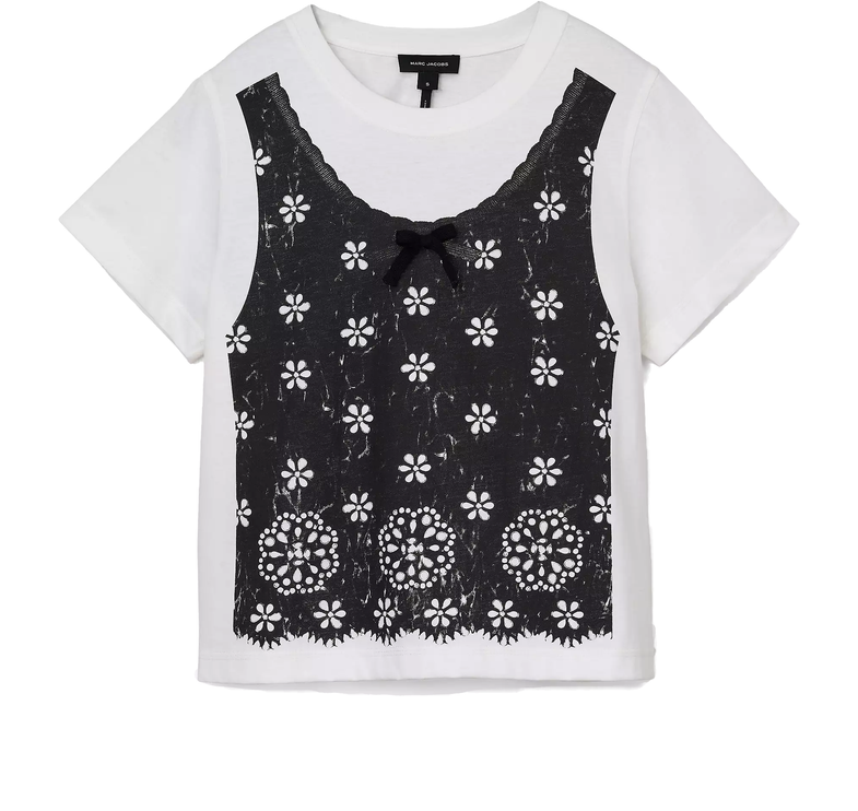 Marc Jacobs Women's Trompe L'Oeil Eyelet Slim Tee