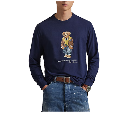Polo Ralph Lauren Men's Classic Fit Polo Bear Jersey T-Shirt Newport Navy/Hudson Valley