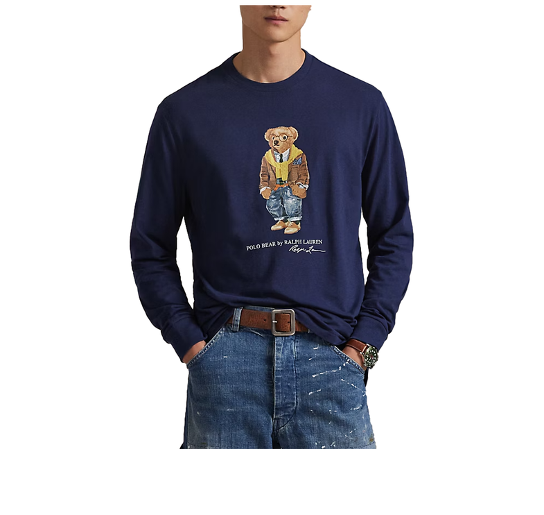 Polo Ralph Lauren Men's Classic Fit Polo Bear Jersey T-Shirt Newport Navy/Hudson Valley