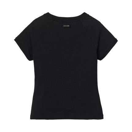 Marc Jacobs Women's Marc Kiss Logo Shrunken Tee Black
