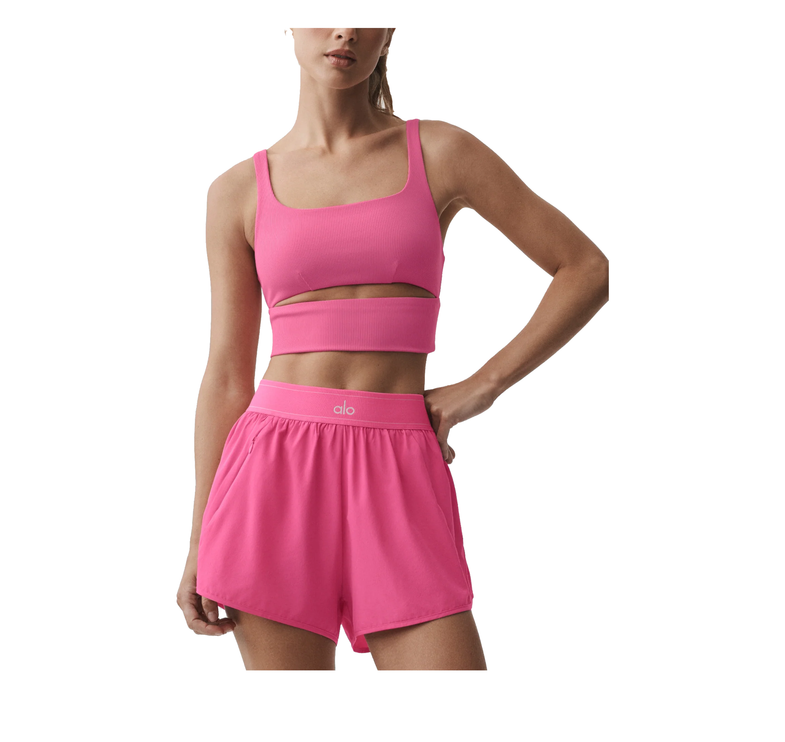 alo Women's Slit Bra Paradise Pink