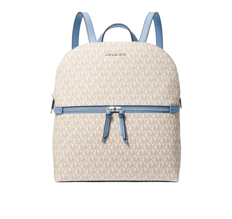 Michael Kors Women's Dallas Medium Signature Logo Backpack Light Sky Multi