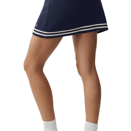 alo Women's Tennis Club Sweater Knit Skirt Navy/Ivory