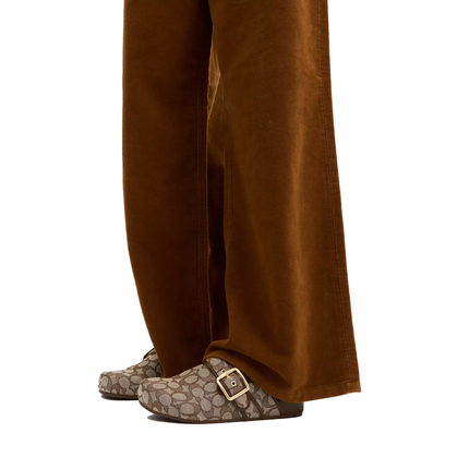 Coach Women's Archival Buckle Clog In Signature Jacquard Oak/Maple