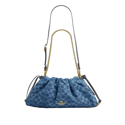 Coach Women's Faye Large Shoulder Bag In Signature Denim Gold/Indigo