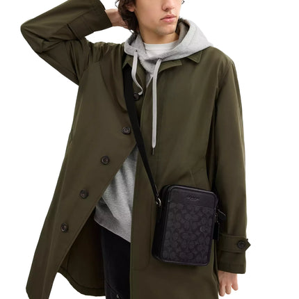 Coach Women's Sullivan Crossbody Bag In Signature Canvas Gunmetal/Charcoal/Black