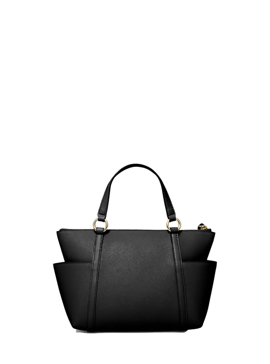 Michael Kors Women's Sullivan Small Saffiano Leather Top-Zip Tote Bag Black/Gold