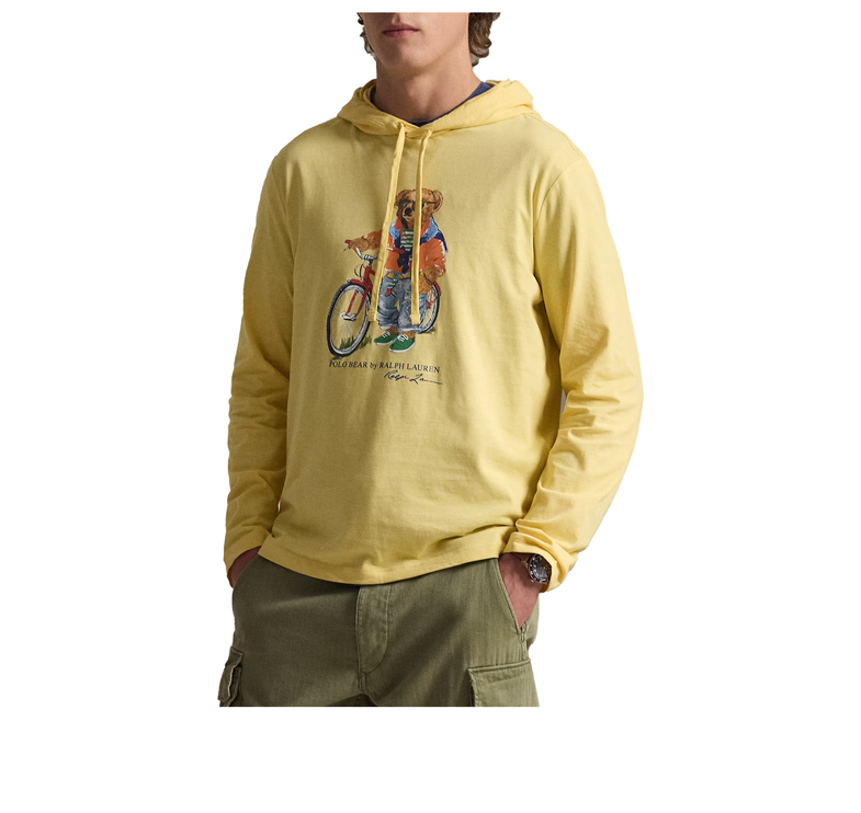 Polo Ralph Lauren Men's Polo Bear Hooded T-Shirt Corn Yellow Summer Bear