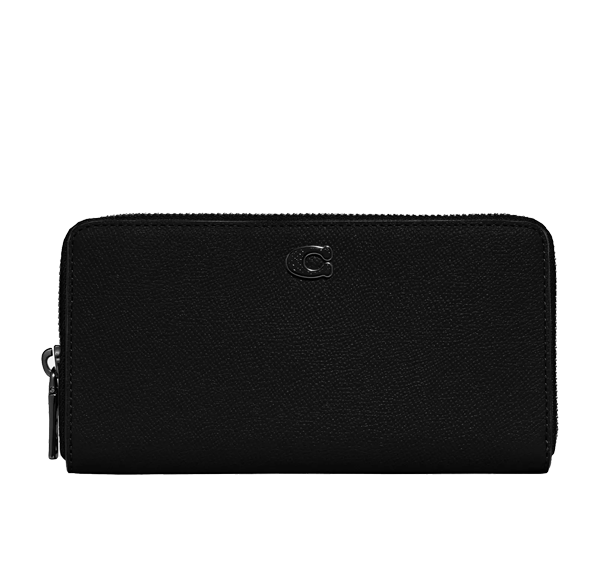 Coach Women's Accordion Wallet With Signature Canvas Interior Black