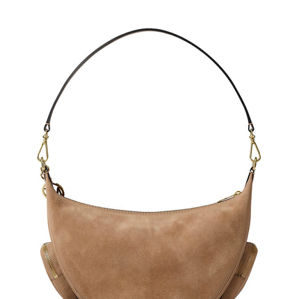 Michael Kors Women's Merritt Medium Suede Convertible Shoulder Bag Camel/Gold