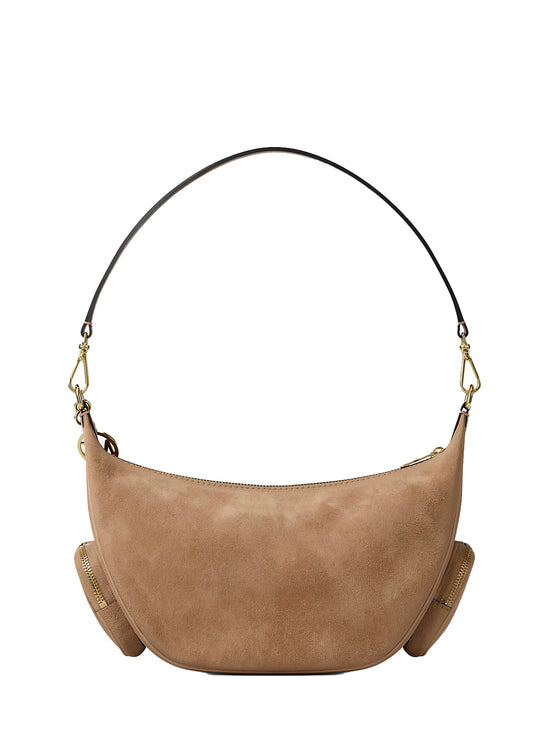 Michael Kors Women's Merritt Medium Suede Convertible Shoulder Bag Camel/Gold