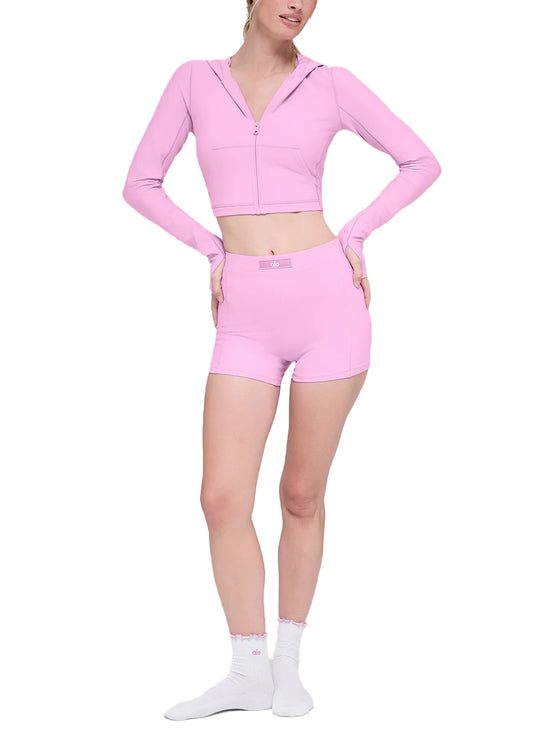 alo Women's Alosoft Sincere Fitted Jacket Candy Heart Pink