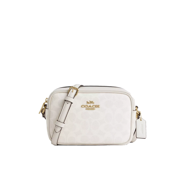 Coach Women's Mini Jamie Camera Bag In Signature Canvas Gold/White/Chalk
