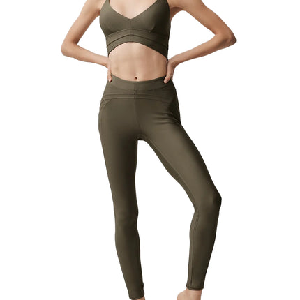alo Women's Airlift Evolve Bra Olive Tree