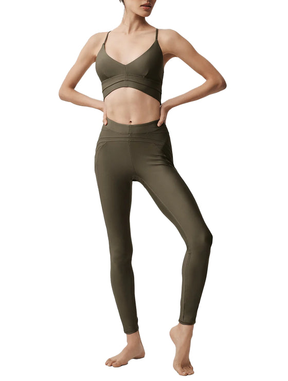 alo Women's Airlift Evolve Bra Olive Tree