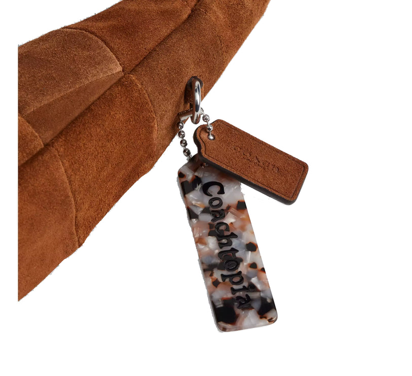 Coach Women's Alter/Ego Large Crescent Shoulder Bag In Upcrafted Suede upcrafted™ Leather/Warm Brown