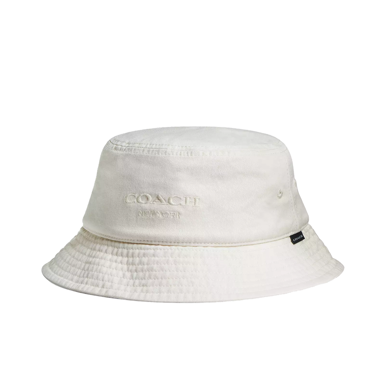 Coach Women's Denim Bucket Hat Chalk
