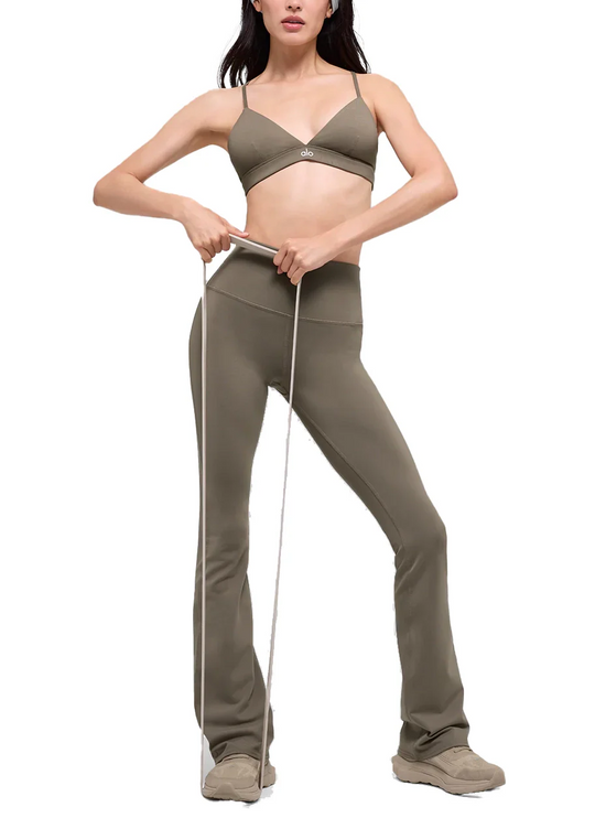 alo Women's Splendor Bra Lunar Light Cocoa/White