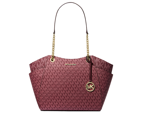 Michael Kors Women's Jet Set Large Signature Logo Shoulder Bag Oxblood