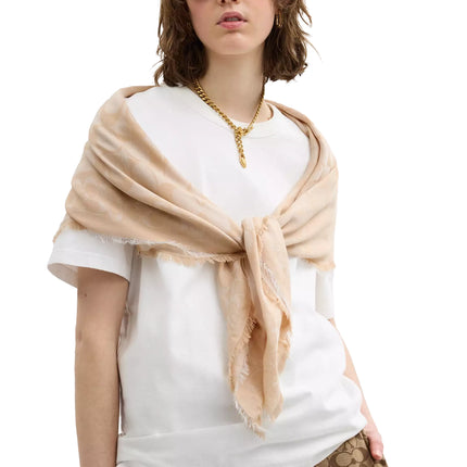 Coach Women's Jumbo Horse And Carriage Wrap Taupe