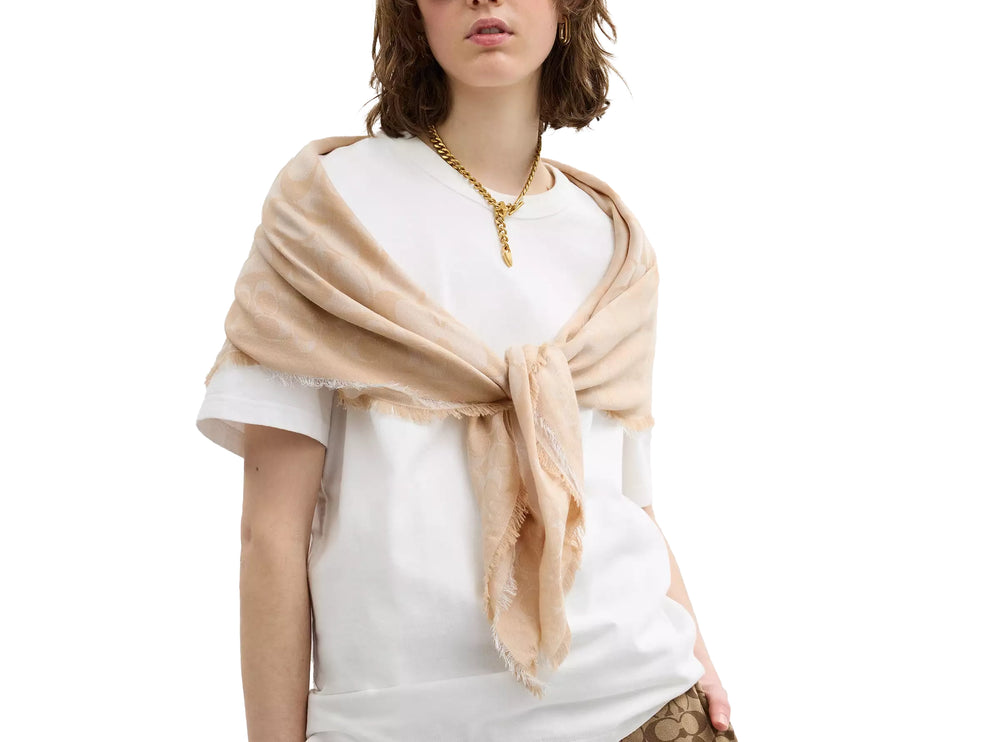 Coach Women's Jumbo Horse And Carriage Wrap Taupe