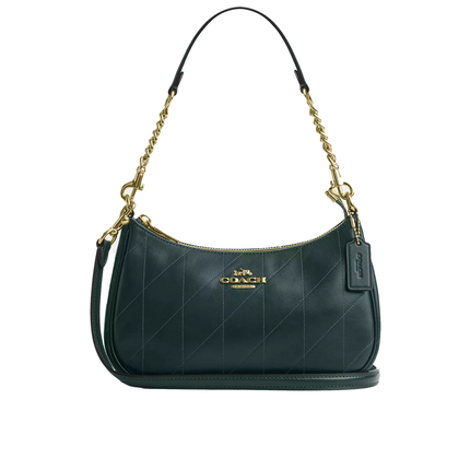 Coach Women's Teri Shoulder Bag With Quilting Gold/Dark Teal