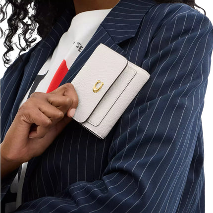 Coach Women's Mila Small Flap Wallet Brass/Chalk