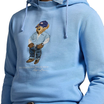 Polo Ralph Lauren Men's Polo Bear Fleece Hoodie Chambray Blue Denim Bear